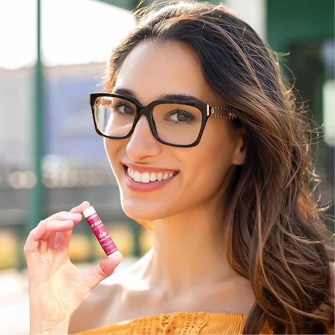 Cherry Lip Balm Collection, Vegan Lip Balm Set, Beeswax Free, with Avocado Oil, Organic Jojoba Oil, and Vitamin E, Natural Moisturizer for Dry, Chapped Lips, 3 Tube Set-Velvo Beauty