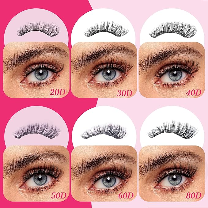 Lash Clusters 600PCS - Eyelash Clusters 20D+30D+40D+50D+60D+80D Wispy Individual Lashes D Curl Lash Extension 10-18MM Natural Lash Clusters DIY Cluster Eyelash Extensions for Beginners-Velvo Beauty