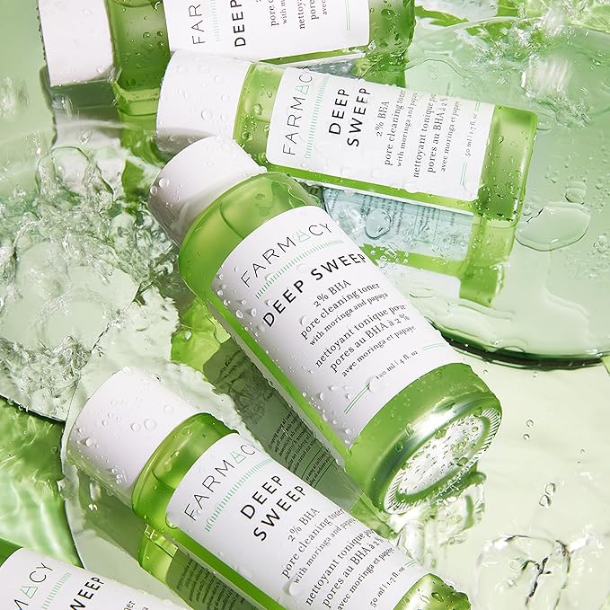 Farmacy 2% Salicylic Acid Toner for Face - Deep Sweep Gentle BHA Exfoliant for Oily Skin - Refines Texture with Papaya Enzymes & Moringa Water for a Healthy-Looking Complexion (100ml)-Velvo Beauty