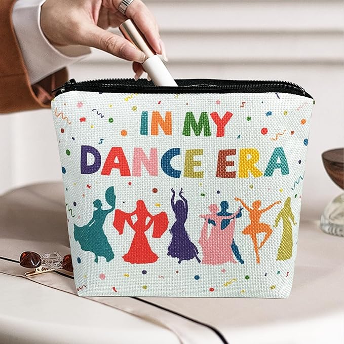 My Dance Era Canvas Zipper Cosmetic Bag, Small Makeup Bag for Women, Friends, Daughter, Sister for Dancers, Dancer Birthday Gifts for Girls (Blue)-Velvo Beauty