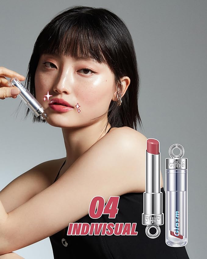 ATHE Glazm Lipbalm Stick - Vegan Glow Korean Lip Balm - Plumping, Volumizing & Highly Pigmented Lipstick - Soft Melting, Buildable Formula - Plant-Derived, Cruelty-Free, 0.12oz. (04 Individual)-Velvo Beauty