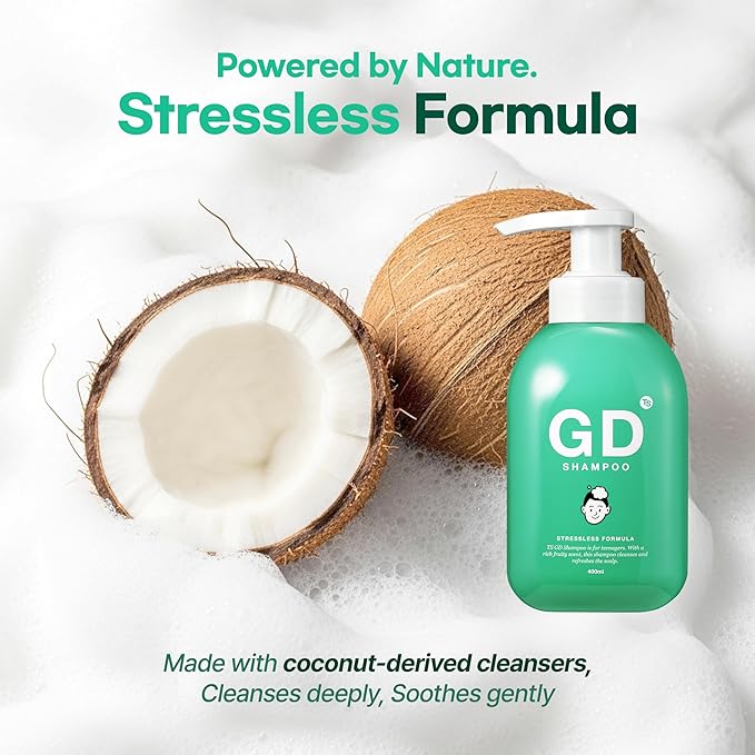 TS GD Shampoo for Teens | Korean Anti-Dandruff Shampoo for Oily & Itchy Scalp | Fruity Allergy-Free Scent | Sulfate-Free Gentle Hair Care (14.1 Oz)-Velvo Beauty