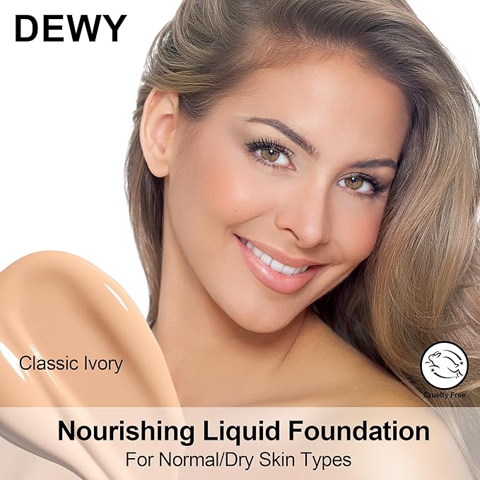 FV 2 Pack Hydrating Liquid Foundation Makeup, Waterproof & Lightweight, Natural Finish with Medium Coverage, Ideal for Dry and Normal Skin (Nourishing Classic Ivory)-Velvo Beauty