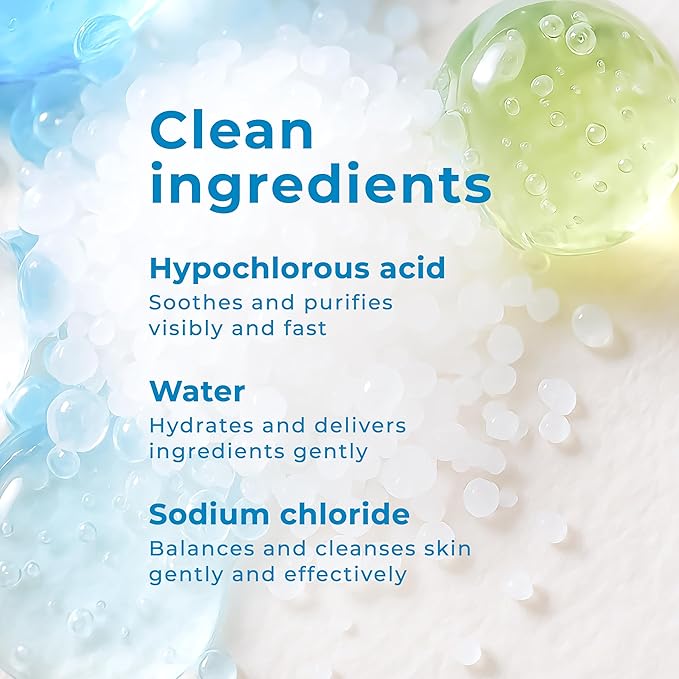 Hypochlorous Acid Spray (8oz, Reduces Acne), Targets Bacteria - HOCL Facial Cleanser Acne Spray for Face, Body, Eczema, Pimples, Breakouts & Overall Skin Recovery (Reduces Redness)-Velvo Beauty