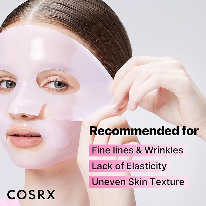 COSRX The Peptide Collagen Lifting Glow Hydrogel Face Masks Skincare 3 EA, Collagen Face Mask, Travel Essentials, Overnight Face Mask, Korean SkinCare-Velvo Beauty