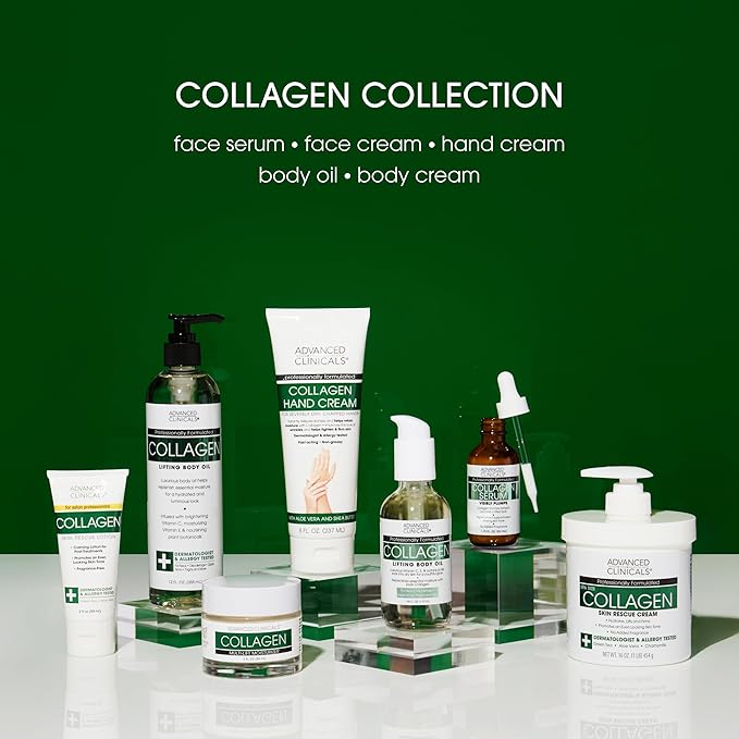 Advanced Clinicals Collagen Serum For Face | Visible Anti Aging Collagen Peptide Serum + Hyaluronic Acid Moisturizer Improves Look Of Wrinkles, Dry Skin, & Fine Lines, No added Fragrance, 2-Pack-Velvo Beauty