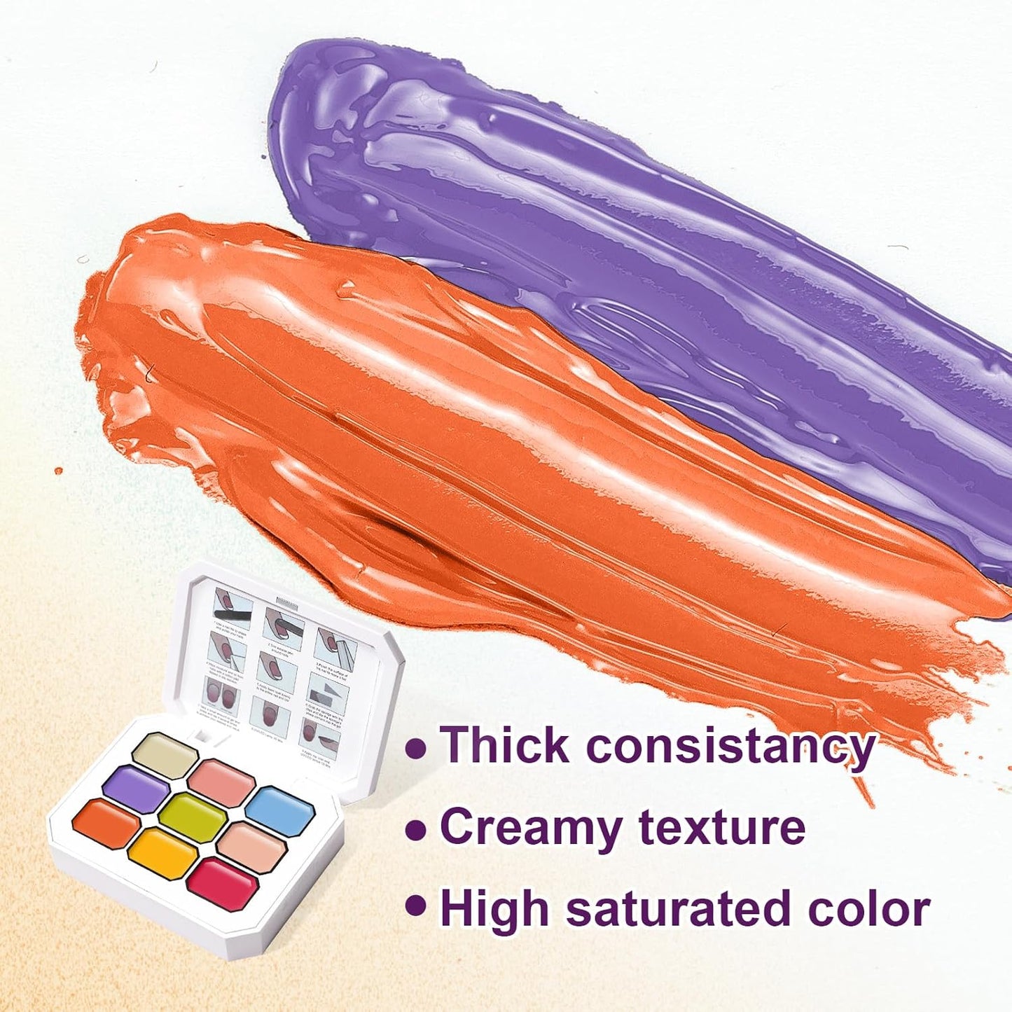 Gradient Painting Gel, 9 Bright Colors Ombre Gel Nail Polish Orange Yellow Blue for Pigment Pat Aura Nails French Manicure Soak Off UV Long-lasting Home Salon DIY Nail Art Joy Tints-Velvo Beauty