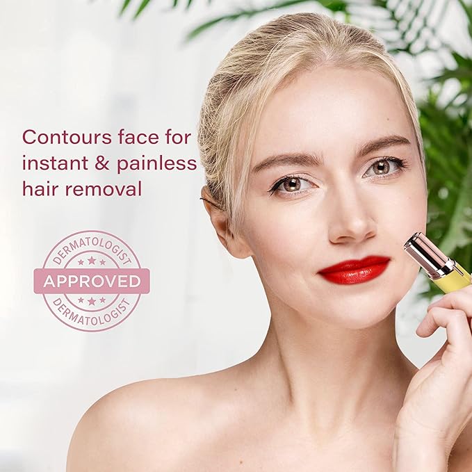 Facial Hair Removal for Women | Electric Razor Device Small Mustache Dermaplaning Remover Tools Tweezers Epilator Trimmer Face Dermaplane Shavers Beauty Gadgets Set Accessories by VISOFO (Citrine)-Velvo Beauty