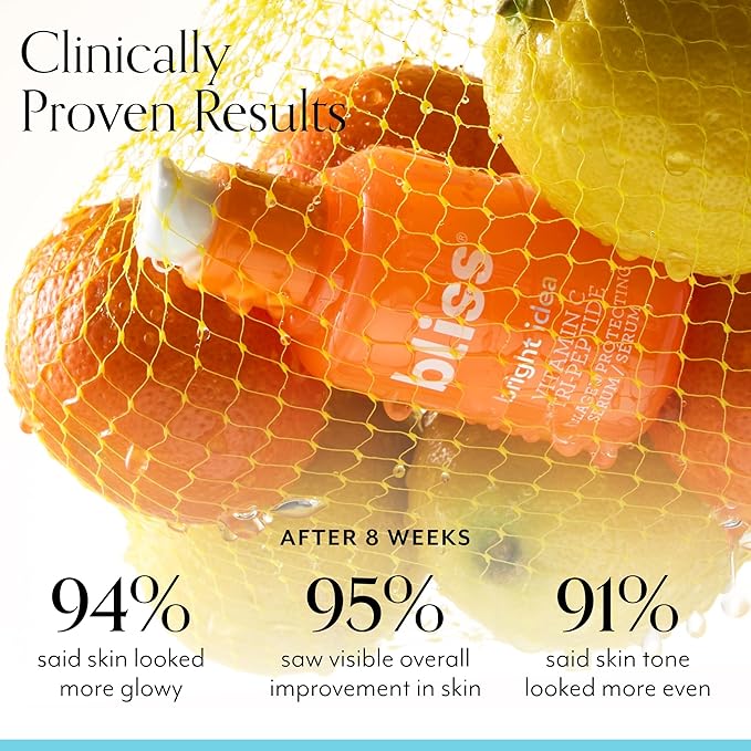 Bliss Vitamin C + Tri-Peptide Bright Idea Serum – 15% Brightening + Barrier Boost Complex for Radiant, Firm Skin – Anti-Aging Face Serum Boosts Collagen & Elasticity - 1 fl oz-Velvo Beauty
