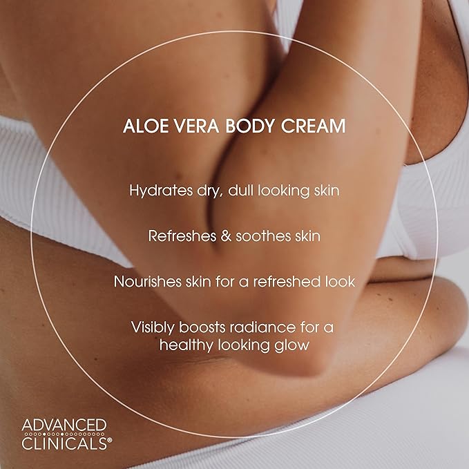 Advanced Clinicals Aloe Vera Lotion Skin Care Relief Cream | Vitamin E Infused Hyaluronic Acid Moisturizer & Vitamin C Body Lotion For Women & Men Helps Improve Look Of Extremely Dry Skin, 16 Ounce-Velvo Beauty