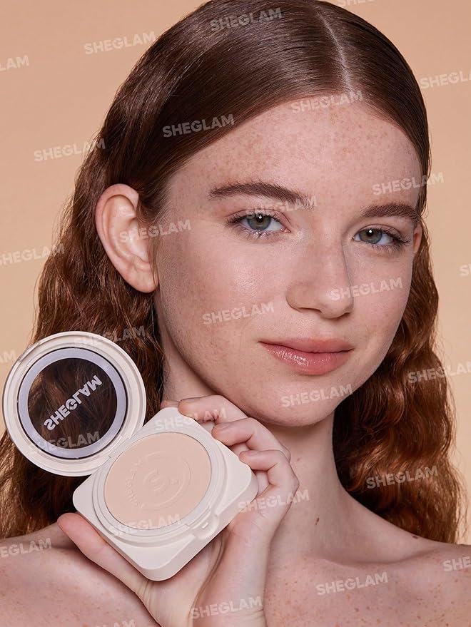 SHEGLAM SKin-Focus Full Coverage Powder Foundation Oil-Control Lightweight Face Pressed Powder Makeup-Nude-Velvo Beauty