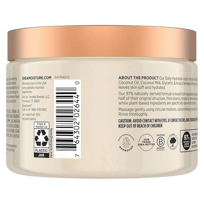 SheaMoisture Shea Sugar Body Scrub For Nourish And Replenish Skin Virgin Coconut Oil Daily Hydrating Body Scrub With 24h Shea Moisture Nutrients 12 oz-Velvo Beauty