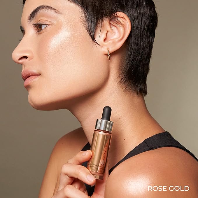 COVER FX Custom Enhancer Drops - Rose Gold: Bronzed Pink Finish - 15mL - Radiant Glow - Liquid Highlighter-Velvo Beauty