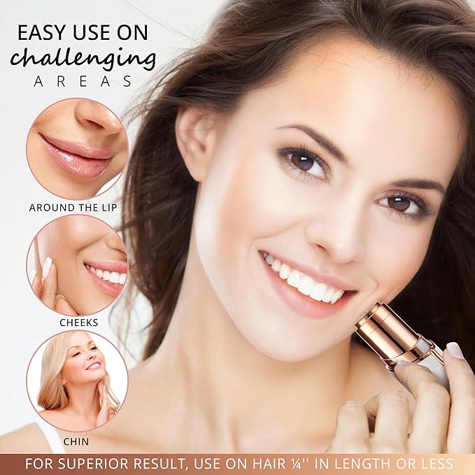 Facial Hair Removal for Women: Electric Hair Removal Device - Rechargeable Painless Face Razor for Chin Upper Lip Peach Fuzz with Light (White)-Velvo Beauty