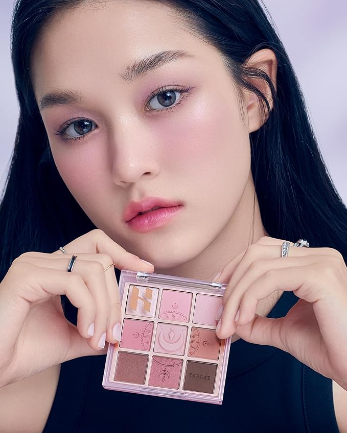 HOLIKA HOLIKA My Fave Mood 09 Taro Reader - 9 Colors Eye Palette - Pink & Purple Shades, Ideal for Cool-Tone Skin - Matte Shimmer Eyeshadow Kit - Multipurpose for Blusher - Flawless Finish, Soft-Velvo Beauty