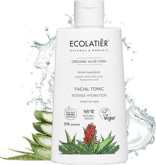 Organic Aloe Vera Facial Toner - 98% Natural Ingredients - Intense Hydration, Hyaluronic Acid, 98% Natural, Vegan - Deep Moisture, Refreshes, and Revitalizes The Skin - 8.5 Fl Oz / 250ml-Velvo Beauty
