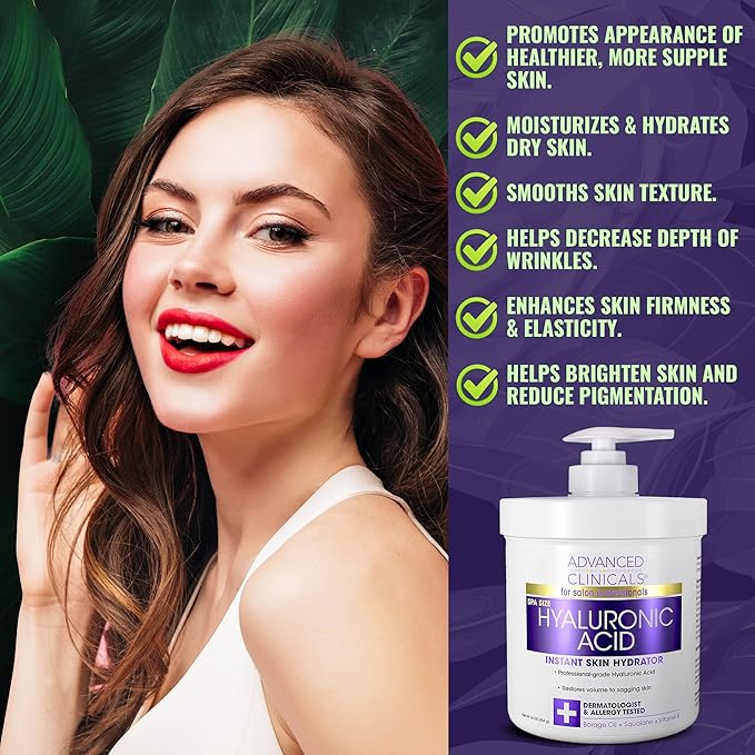 Advanced Clinicals Retinol Cream + Hyaluronic Acid Lotion Face & Body Skin Care. Anti Aging Dry Skin Rescue Creams Reduce Appearance Of Wrinkles, Fine Lines, & Sagging Skin, 16 Oz (Pack of 2)-Velvo Beauty
