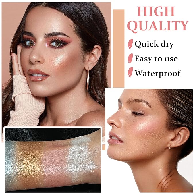 Polvo De Hadas Highlighter Glitter Stick Body Glitter Shimmer Face Brightening Highlighter Contour Powder Makeup Stick Face Blusher Fairy Glitter Highlighter Makeup - 02#Fairy Pink-Velvo Beauty