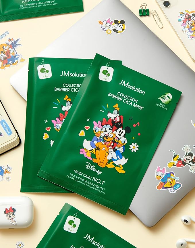 JMsolution Disney Collection Barrier- CICA Calming Mask Sheet-Korean Skin care facial mask -10EA-Velvo Beauty