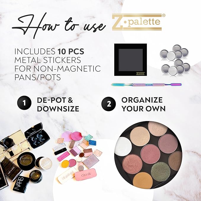 Small Magnetic Makeup Palette, Empty Magnetic Palette, Universal Magnet makeup palette for Eyeshadows, Powders, Customizable Beauty Organizer with Clear Window-Velvo Beauty