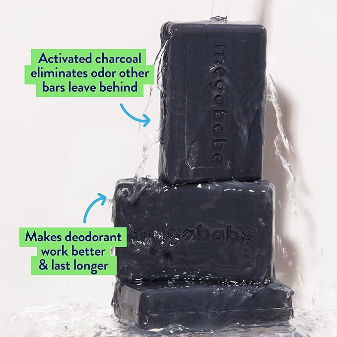 Megababe Underarm Bar Soap - Space Bar | With Detoxifying Charcoal for Odor Control | 4.5 oz-Velvo Beauty
