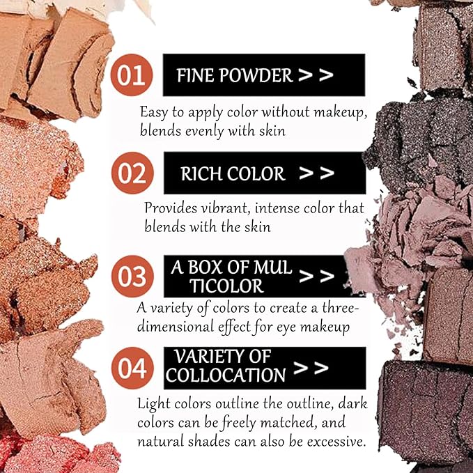 2 Pcs 12 Colors Eye Shadow Palette,Nude Matte Smokey Shimmer Glitter Eyeshadow Palette,Blendable Rich Colors,Waterproof Beauty Makeup Palette Kit with Double-Ended Makeup Brush(A+B)-Velvo Beauty