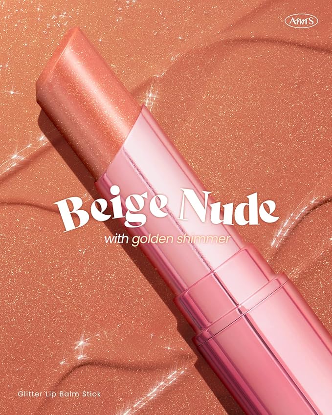 AMTS Tinted Lip Balm - Slip | Hydrating Glitter Lipstick | Pearl Shimmering Daily Lip Makeup for dry, cracked, chapped lips | korean beauty Moisture Lip Tint-Velvo Beauty