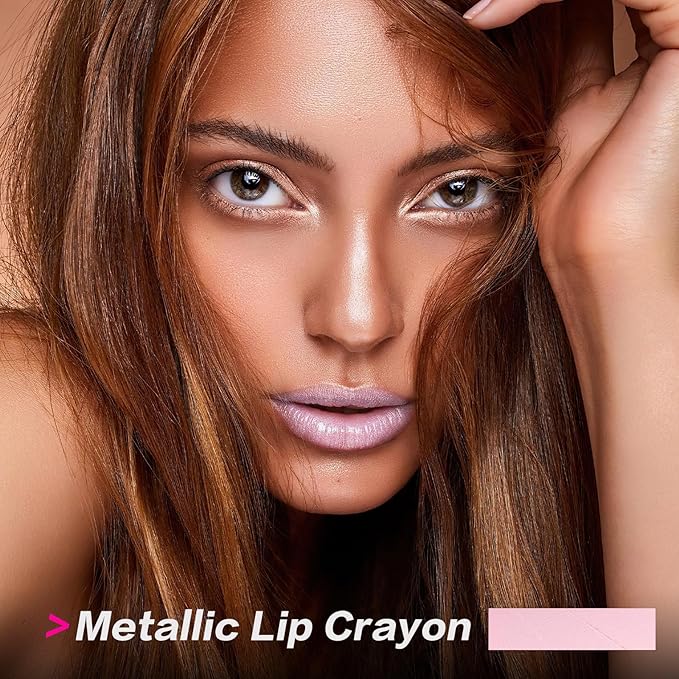 FOCALLURE Ultra Chic Metallic Lipstick,Rich Vitamin E Lip Crayon,Lightweight Shinning Color without Drying or Fading,Long Lasting Lips Makeup,#28 Faded-Velvo Beauty