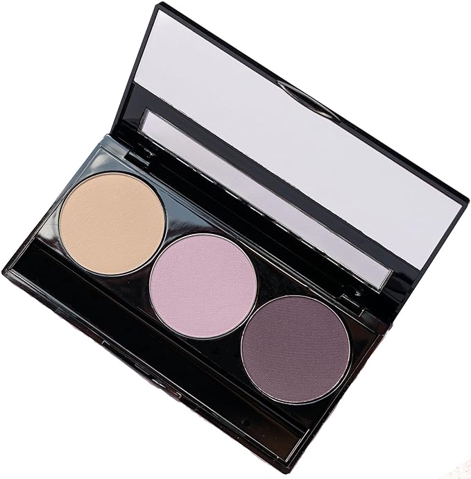Off White, Matte Light Lavender, and Matte Deep Purple Vegan Eyeshadow Trio Palette; Talc, Paraben & Cruelty Free-Velvo Beauty