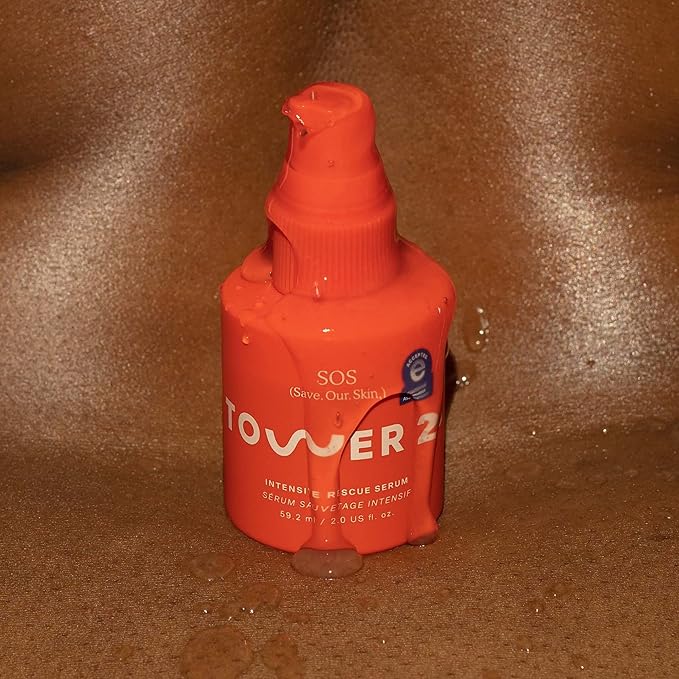 Tower 28 SOS Intensive Rescue Serum for Sensitive Skin, Hypochlorous Acid Skin Care, Helps Reduce Face Redness, Safe for All Skin Types, 2 FL Oz-Velvo Beauty