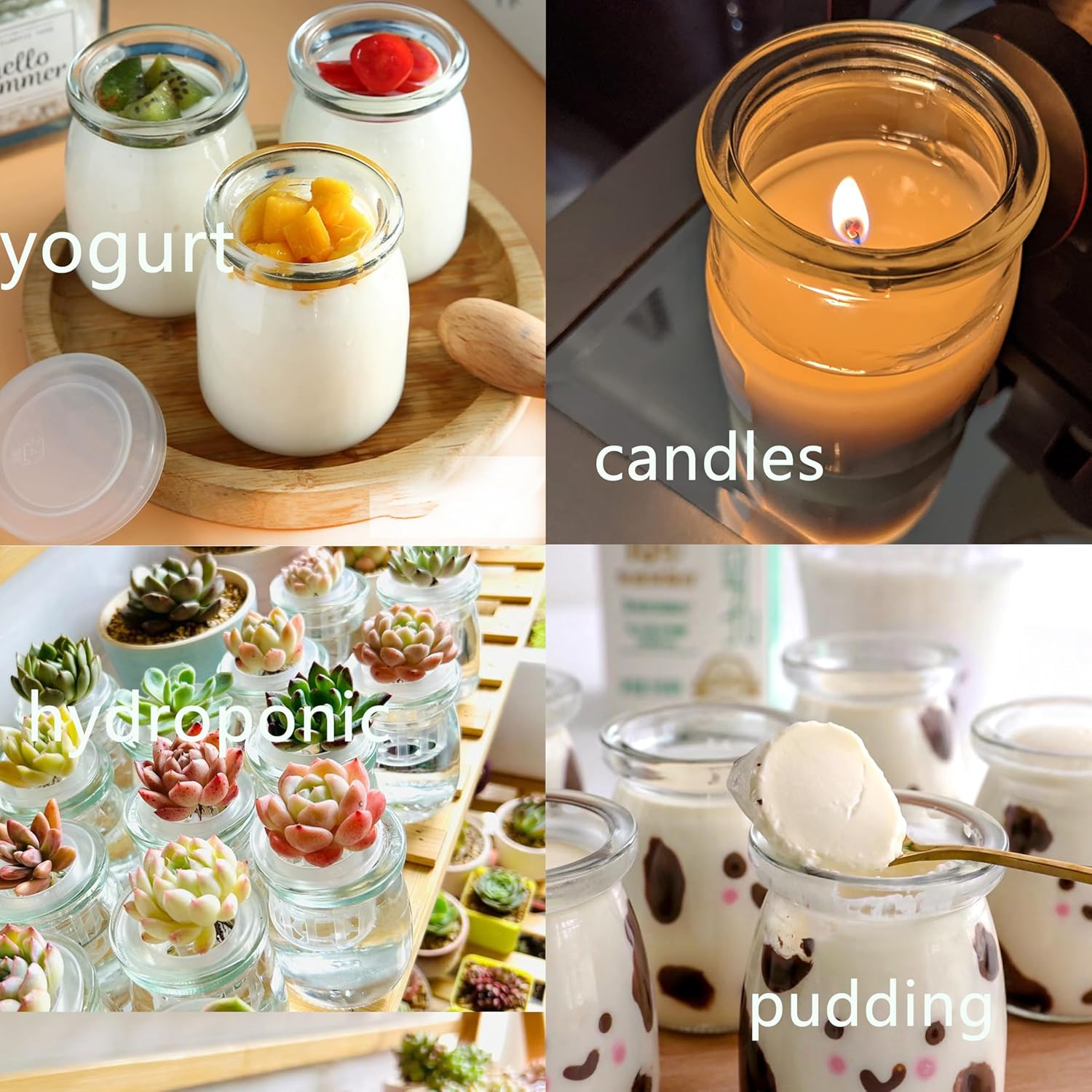 Mini Pudding Jars 60Pack, 3.4 oz Glass Favor Jar with Lids, Candle jars,Yogurt Containers with Lids, Mason Jar,Bath Salt Jars Wedding Favors Honey Pot-Velvo Beauty