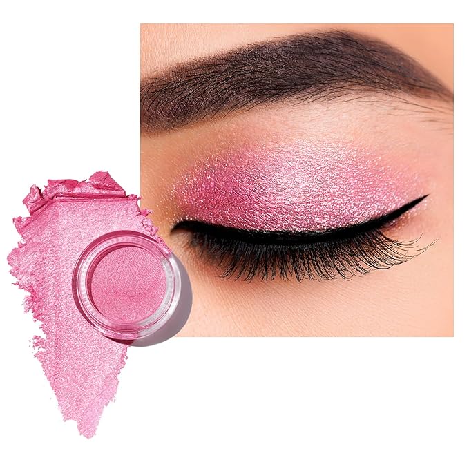 Oulac Pink Cream Eyeshadow also for Highlighter Large Capacity Highly Pigmented Eye Shadow Waterproof &Long Lasting with Moisturizing Formula 11-Velvo Beauty
