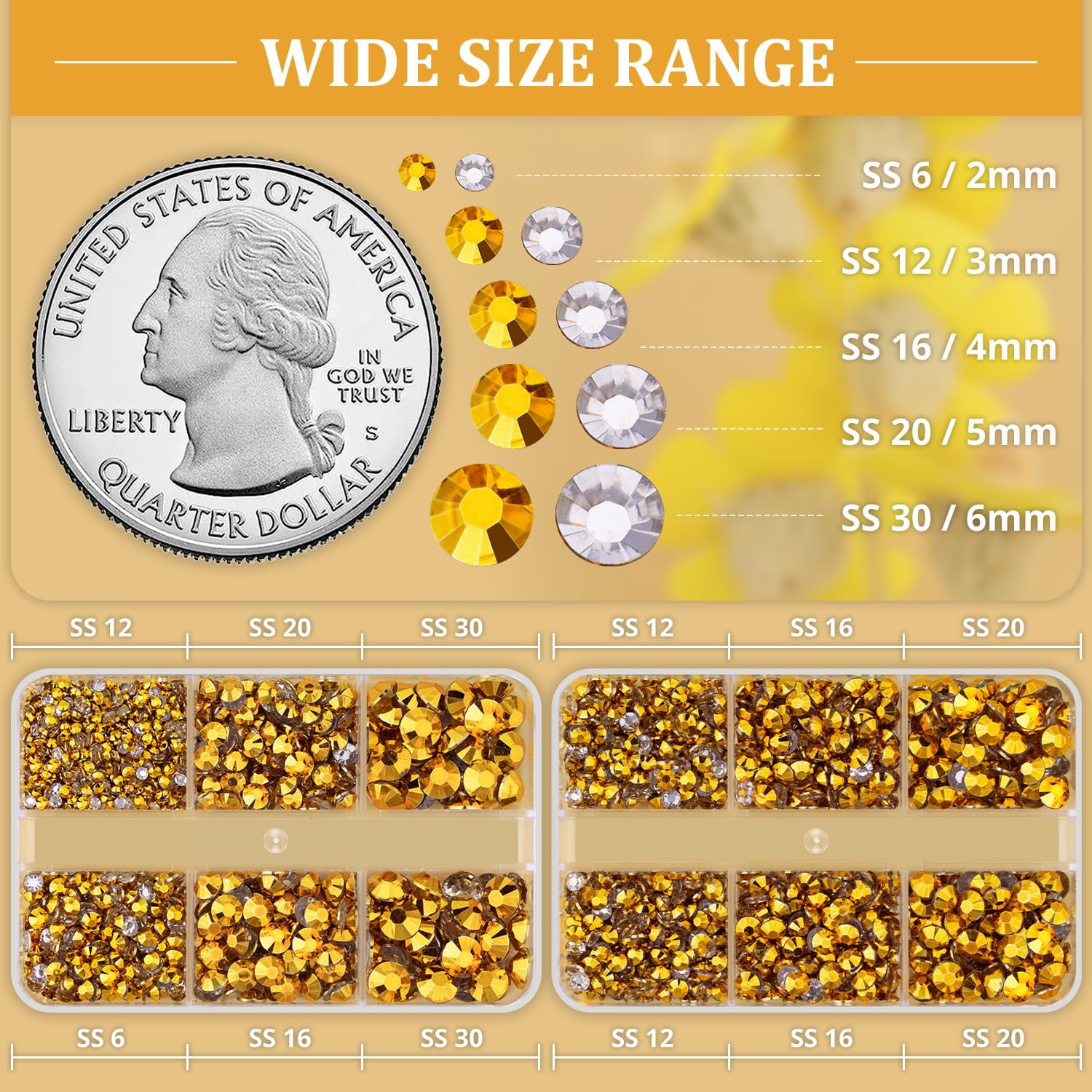 Resin Rhinestones for Crafting, 2 Boxeses Gold Multi Sizes Flatback Bedazzling Crystals for Crafts Nail Art Decoration, Non Hotfix Gems Charms for Tumbler Shoes Clothing Fabric Face Makeup-Velvo Beauty