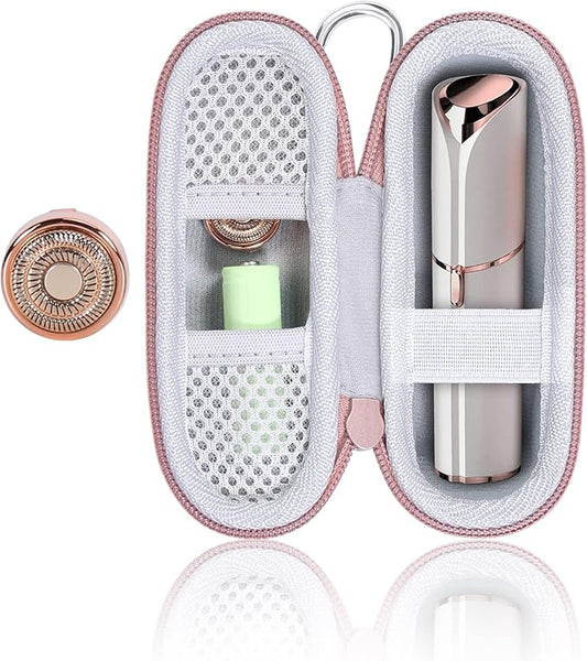 co2CREA Hard Case and Replacement Head Compatible with Finishing Touch Flawless Facial Hair Remover Electric Face Razor for Women (White Case + Replacement Head)-Velvo Beauty