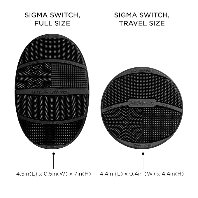 Sigma Switch by Sigma Beauty – Silicone Makeup Brush Cleaner for Switching Shades and Pigments, Switch Cleaning Mat for Superior Makeup Brush Cleaning Mid-Application (Full Size)-Velvo Beauty