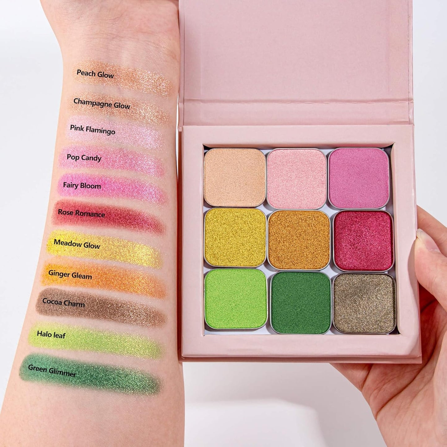 Single Pink Eyeshadow Matte Shimmer Highly Pigmented Blendable Longwear Powder in Magnetic Refill Pan for Custom Palette Easy to Apply and Remove (Fairy Bloom)