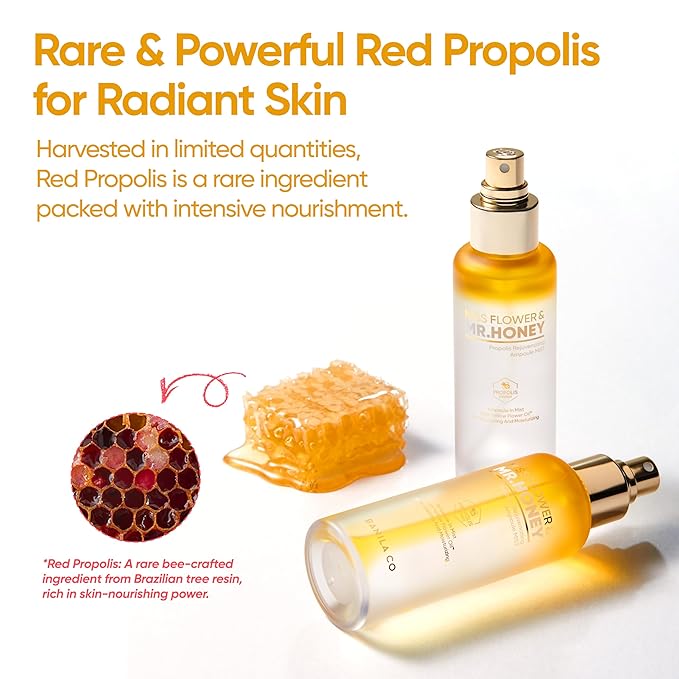 BANILA CO Miss Flower & Mr Honey Propolis Ampoule Mist | Nourishing Skin Double Layer & Moisturizing Makeup Fixer Setting Spray | Hydration Boost, Radiant Glow Serum (99ml / 3.34 fl oz)-Velvo Beauty
