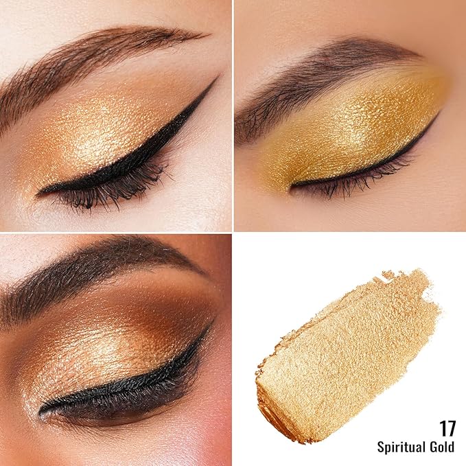 Oulac Gold Cream Eyeshadow - Highly Pigmented Natural Sombra de Ojos, Waterproof & Long Lasting with Moisturizing Formula, Shimmer Glitter Eye Makeup, 6g (21)-Velvo Beauty