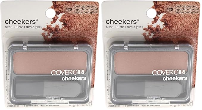 COVERGIRL Cheekers Blendable Powder Blush Iced Cappuccino, .12 oz (packaging may vary), 1 Count (Pack of 2)-Velvo Beauty