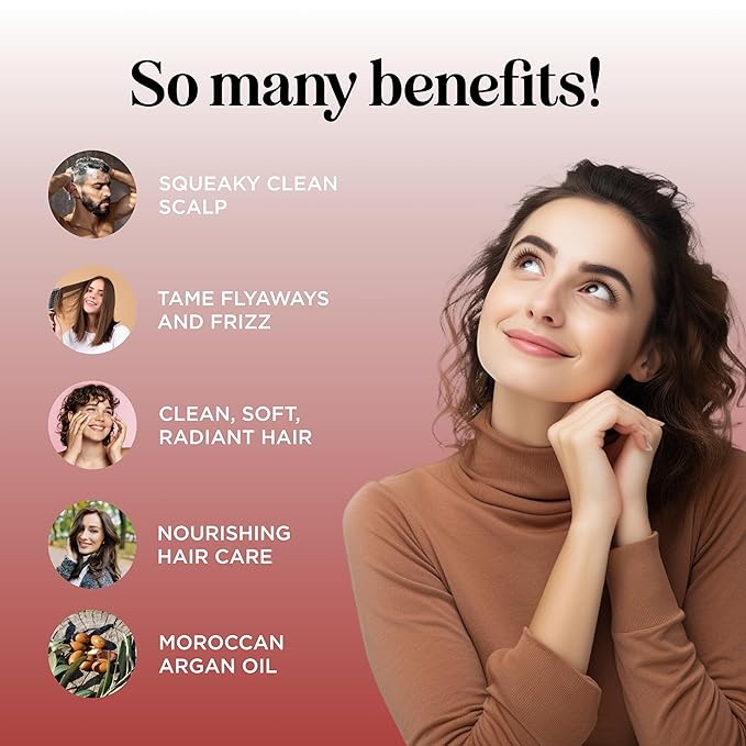 Argan Oil Shampoo and Conditioner for Dry Hair - Paraben and Sulfate Free Shampoo and Conditioner Set for Dry Hair Frizz Curl Care and Split Ends - Moisturizing Argan Shampoo and Conditioner Set-Velvo Beauty