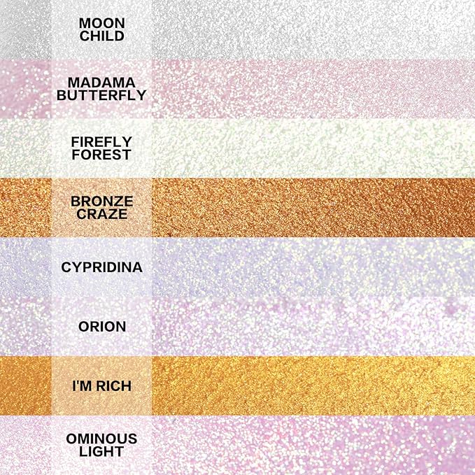 FOCALLURE Starfall Glowing Liquid Highlighter, Shimmering Body Oil, Non-Sticky Shimmer Liquid Luminizer, Non-Greasy, Face & Body Glitter Makeup for Costumes, Cosplay, Rave Festival, MOON CHILD-Velvo Beauty