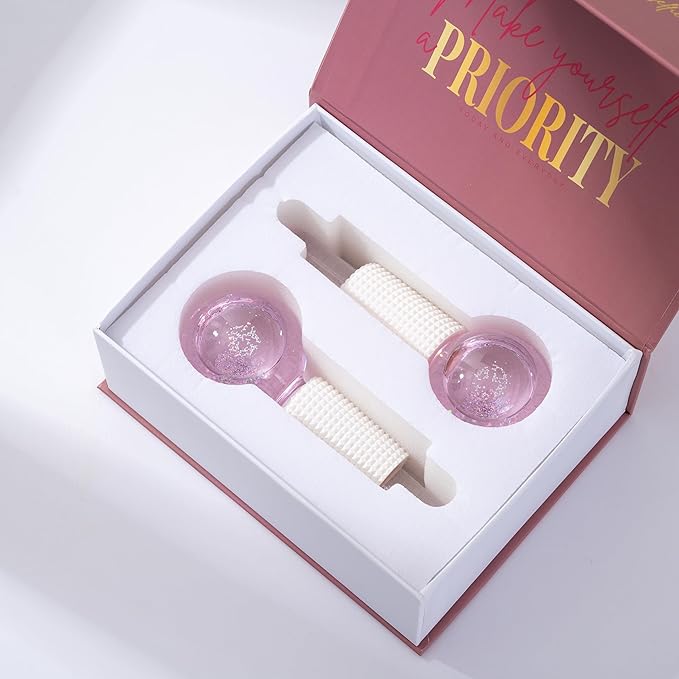 Yssarea Ice Globes for Facials - Freezer Safe | Highly Effective Facial Globes for Daily Beauty Routines | Tighten Skin | Reduce Puffiness | Enhance Circulation and Complexion-Velvo Beauty