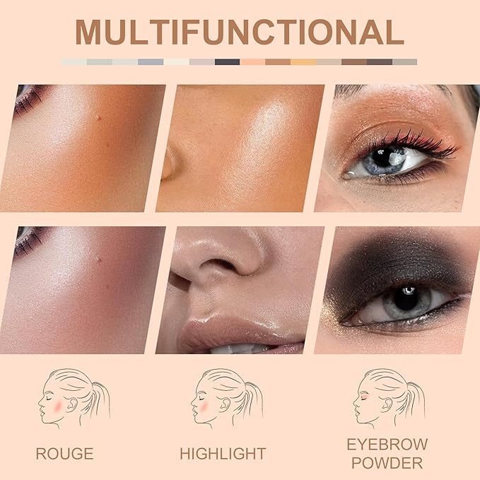 Eyeshadow,18Colors Eyeshadow Palette, Matte&Glitter&Shimmer Eyeshadow,for Eye Makeup Long Lasting Waterproof Eye Makeup Palette, Glitter Shimmer Professional Bright-Colored Eye Shadow(G005-1/G005-3)-Velvo Beauty