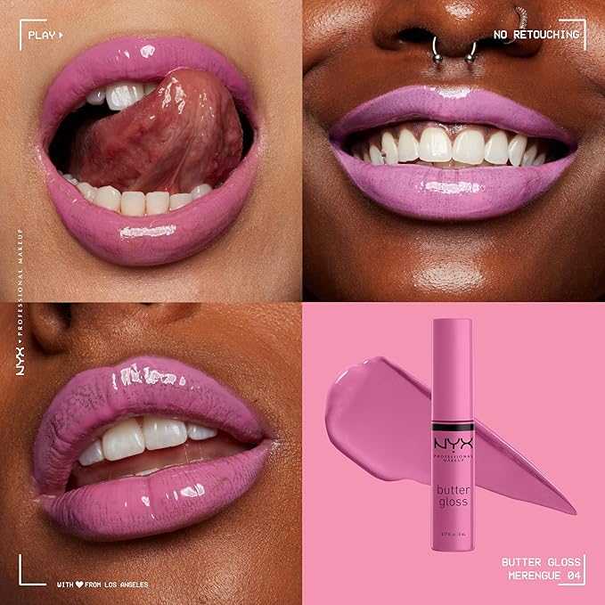NYX PROFESSIONAL MAKEUP Butter Gloss, Non-Sticky Lip Gloss - Merengue (Pink Lilac)-Velvo Beauty