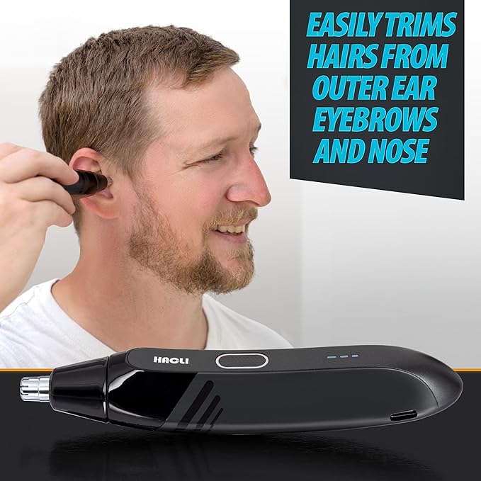 Nose Hair Trimmer for Men Women - Electric Nose Hair Clipper with Replaceable Stainless Steel Blade, Powerful 8000RPM Motor, Wet/Dry Use, Travel Lock, Portable Design USB Rechargeable-Velvo Beauty