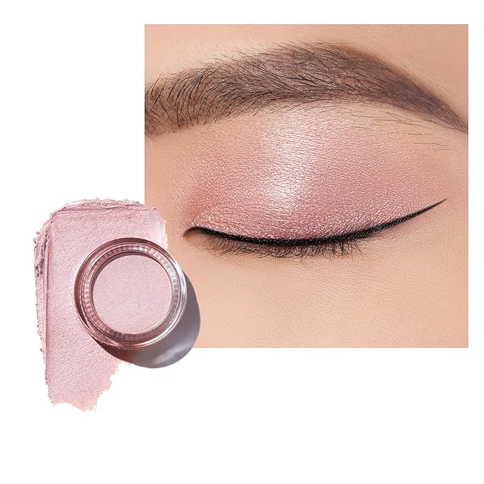Oulac Nude Pearl Cream Eyeshadow also for Highlighter Shimmer Eye Shadow Waterproof&Long Lasting with Moisturizing Formula Blendable Shimmer Eye Make-up,Vegan & Cruelty-Free,6g, P03-Velvo Beauty