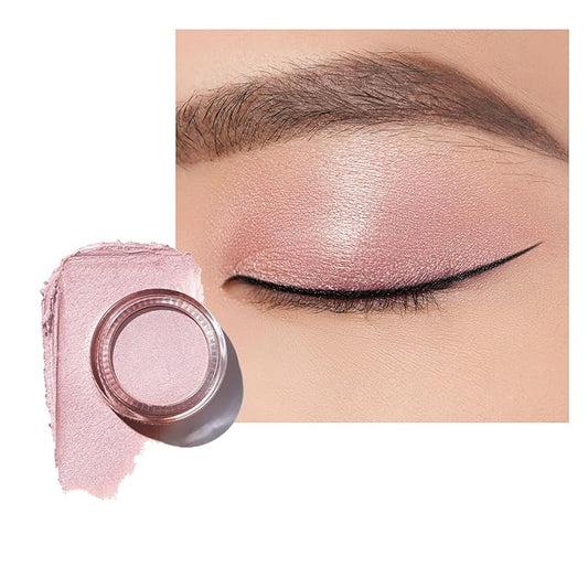 Oulac Nude Pearl Cream Eyeshadow also for Highlighter Shimmer Eye Shadow Waterproof&Long Lasting with Moisturizing Formula Blendable Shimmer Eye Make-up,Vegan & Cruelty-Free,6g, P03-Velvo Beauty