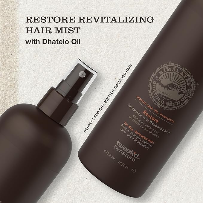 Tweak’d by Nature - Restore Revitalizing Hair Treatment Mist, Strengthens and Protects Hair for Soft Feel and Healthy Shine, Cruelty Free (16 ounces)-Velvo Beauty