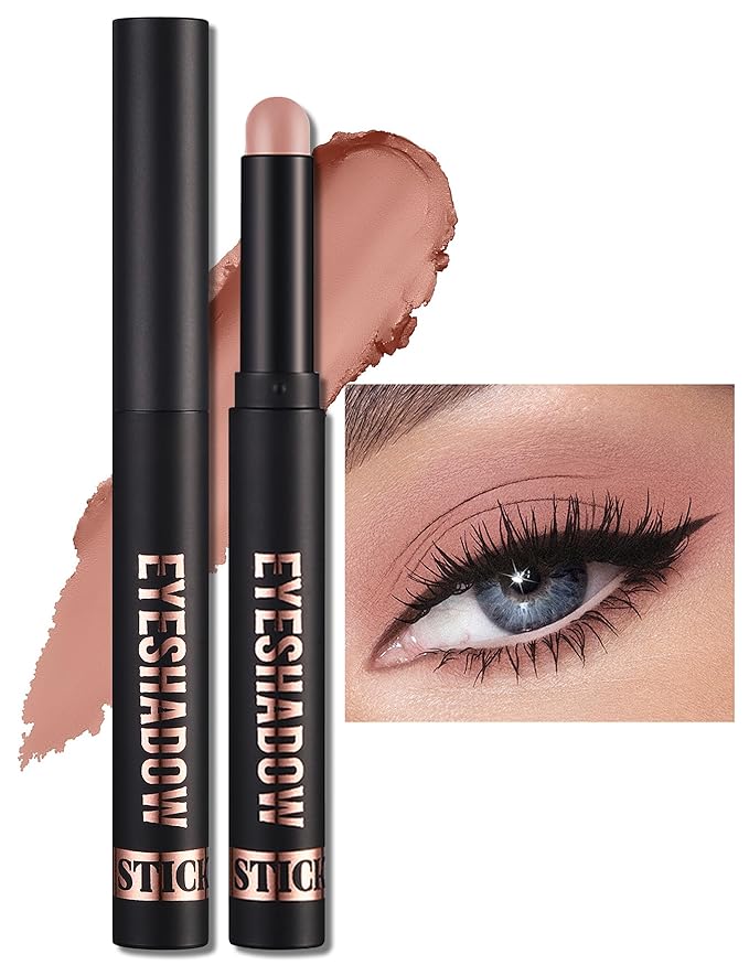 Erinde Waterproof Cream Eyeshadow Stick, Matte Nude Eye Shadow Sticks, Longwear Blendable High Pigmented, Neutral Eye Shadow Sticks Matte for Older Eyes, Smokey Eyeshadow Pencil Crayon, 12 Warm Brown-Velvo Beauty
