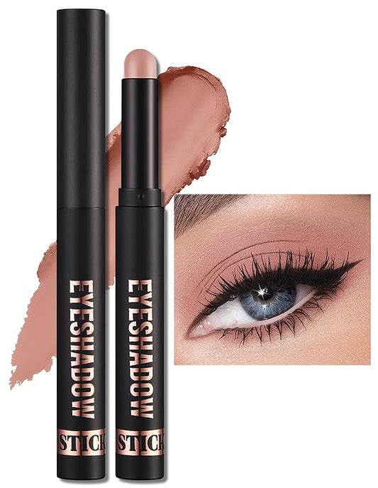 Erinde Waterproof Cream Eyeshadow Stick, Matte Nude Eye Shadow Sticks, Longwear Blendable High Pigmented, Neutral Eye Shadow Sticks Matte for Older Eyes, Smokey Eyeshadow Pencil Crayon, 12 Warm Brown-Velvo Beauty
